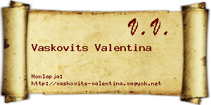 Vaskovits Valentina névjegykártya